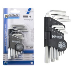 Juego Llaves Allen 9 Piezas WOLFPACK LINEA PROFESIONAL