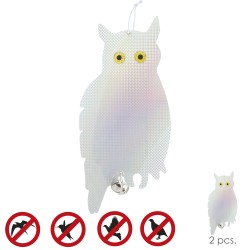 Buho Espantapajaros Reflectante Para Colgar Con 2 Cascabeles (2 Piezas) SATURNIA