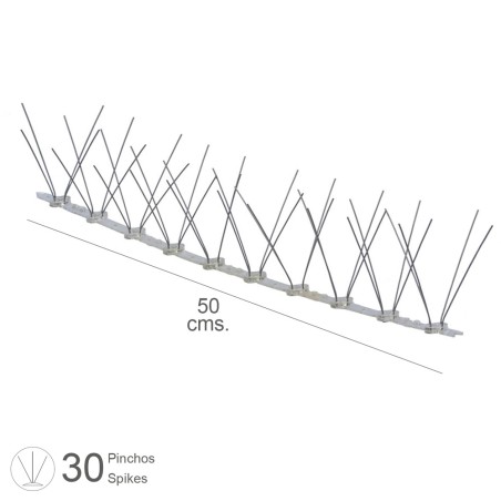 Pincho Anti Paloma 0,5 Metros Polietileno Pincho Doble 30 Pinchos WOLFPACK LINEA PROFESIONAL