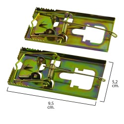 Trampa ratones metálica galvanizada 9.5 x 5.2 cm. (Bolsa 2 unidades) MAURER