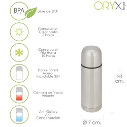 Termo Liquidos 350 Ml, Acero Inoxidable, Libre BPA, Antigoteo ORYX