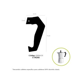 Mango Cafetera Alumino Classic 6 Tazas ORYX