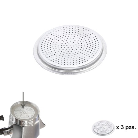 Filtro Cafetera Aluminio Classic / Inducción 2 Tazas (3 Unidades) ORYX