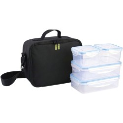 Bolsa Termica Con 4 Recipientes Hermeticos Plastico (2x800 ml + 2x400 ml.) ORYX