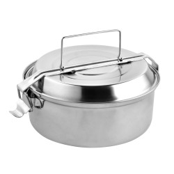 Fiambrera Metalica De Acero Inoxidable Con 2 Platos Ø 18 cm. Lunch Box, Fiambrera Metalica, Porta Alimentos Metalico, ORYX