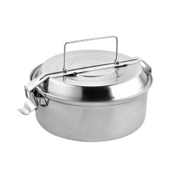 Fiambrera Metalica De Acero Inoxidable Con 2 Platos Ø 16 cm. Lunch Box, Fiambrera Metalica, Porta Alimentos Metalico, ORYX