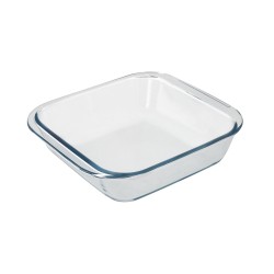 Fuente Horno Cristal Borosilicato Cuadrada 1,1litros. 18x18 cm. Ideal Meclas, Ensaladas, Postres, Cocina, Resposteria. Libre BP