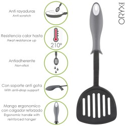 Espatula Rasera Cocina Nylon Con Mango Antigotas Engomado 34,5 x 11 cm. ORYX