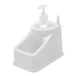 Estropajero Plastico Con Dosificador Color Blanco ORYX