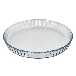 Molde Rizado Horno Cristal Borosilicato Ø 28 cm. Ideal Postres, Cocina, Resposteria, Tartas, Quiche, Libre BPA ORYX