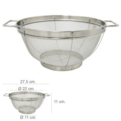 Escurridor Malla Acero Inoxidable Con Asas Ø 22 cm. ORYX