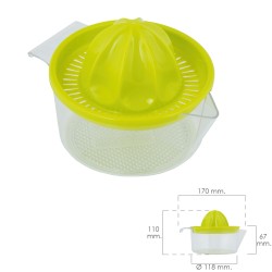 Exprimidor Zumo Manual Frutas Con Jarra Plástico Ø 12 x 11 cm. ORYX