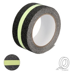 Cinta Antideslizante Fluorescente 50 mm x 5 metros. Uso Doméstico. WOLFPACK LINEA PROFESIONAL