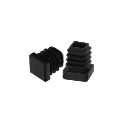 Contera Interior Plastico Cuadrada 16x16 mm. Color Negro. Bolsa 200 Unidades. Contera Mesa, Silla, Muebles, Estanteria WOLFPACK