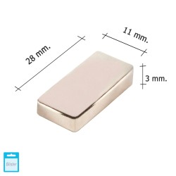 Iman Wolfpack Neodimio Rectangular 28x11x3 mm. (Blister 1 Pieza) WOLFPACK LINEA PROFESIONAL