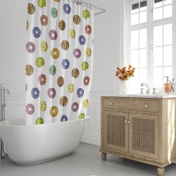 Cortina Ducha Donuts 180x200 cm. Impermeable ORYX