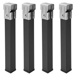 Juego Patas Somier Cuadradas (4 Unidades) Tubo 30x30 mm. Para Somier de 30x30 mm. Altura 25 cm. WOLFPACK LINEA PROFESIONAL