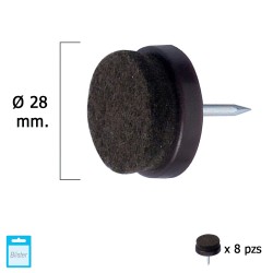 Deslizante Marron Con Fieltro Ø28 (Blister 8 Unidades) MAURER