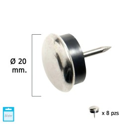 Deslizante Metal Goma Claro Ø20 (Blister 8 Unidades) MAURER