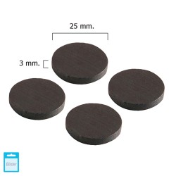 Iman Wolfpack Ferrita Disco Ø 25x3 mm. (Blister 4 Piezas) WOLFPACK LINEA PROFESIONAL