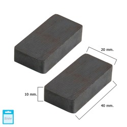 Iman Wolfpack Ferrita Rectangular 40x20x10 mm. (Blister 2 Piezas) WOLFPACK LINEA PROFESIONAL
