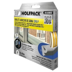 Burlete Elástico "P" 6m. x 9mm. Blanco WOLFPACK LINEA PROFESIONAL