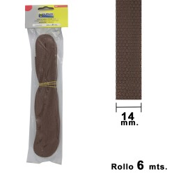 Cinta Persiana Wolfpack Marrón 14 mm. Rollo 6 Metros WOLFPACK LINEA PROFESIONAL