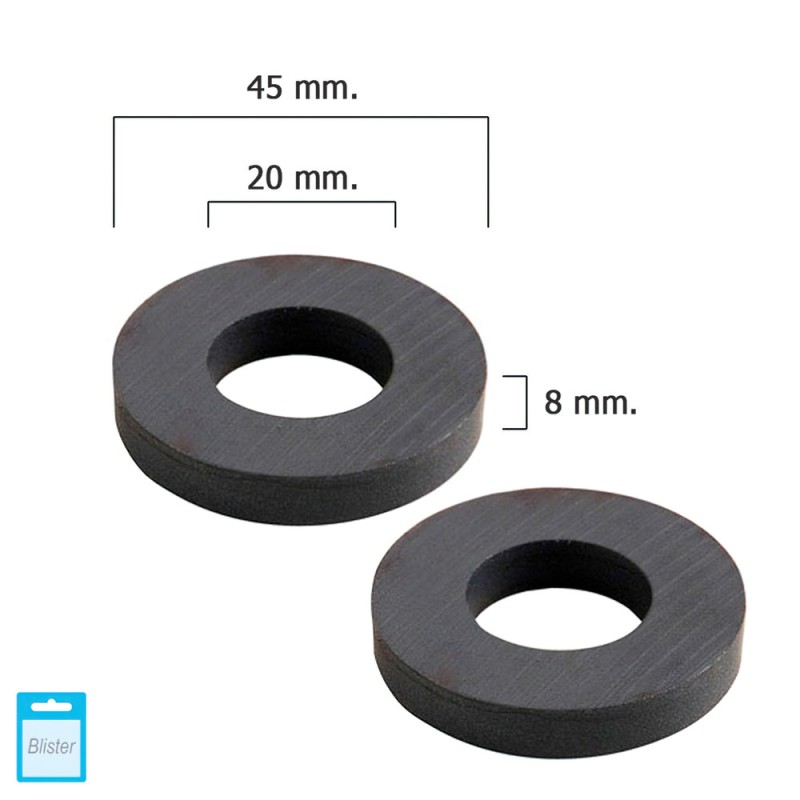 Iman Wolfpack Ferrita Aro Ø 45x20x8 mm. (Blister 2 Piezas) WOLFPACK LINEA PROFESIONAL
