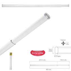 Barra Visillo Extensible 25.5/40 cm. Con Muelle Presion Ajustable (1 Pieza) MAURER