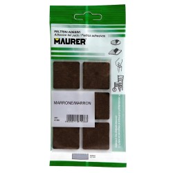 Fieltro Adhesivo 30 x 30 mm (Blister 6 Piezas) Marrón MAURER
