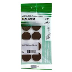 Fieltro Adhesivo Ø 24 mm. (Blister 8 Piezas) Marrón MAURER