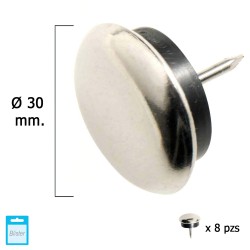 Deslizante Metal Goma Claro Ø30 (Blister 8 Unidades) MAURER