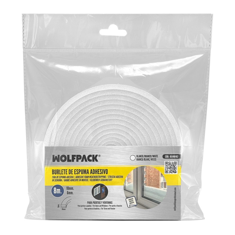 Burlete Espuma 8 m. x 6mm. x 10mm. WOLFPACK LINEA PROFESIONAL