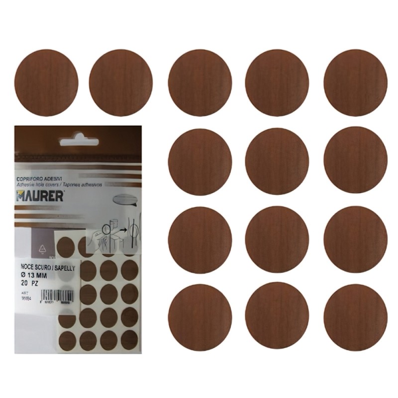 Tapatornillos Adhesivos Sapelly (Blister 20 unidades) MAURER