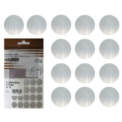 Tapatornillos Adhesivos Gris Metalizado. (Blister 20 unidades) MAURER
