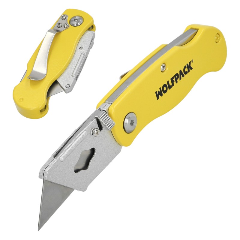 Cutter Plegable Hoja Trapezoidal 155 mm. WOLFPACK LINEA PROFESIONAL