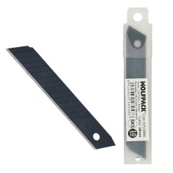 Hoja Cutter 18 mm. (Estuche 10 piezas) Acero SK5 Pavonada WOLFPACK LINEA PROFESIONAL