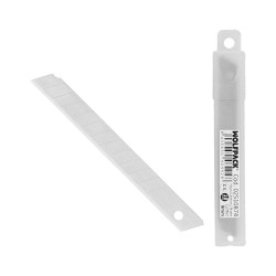 Hoja Cutter 9 mm. (Estuche 10 Piezas) Acero al Carbono. WOLFPACK LINEA PROFESIONAL