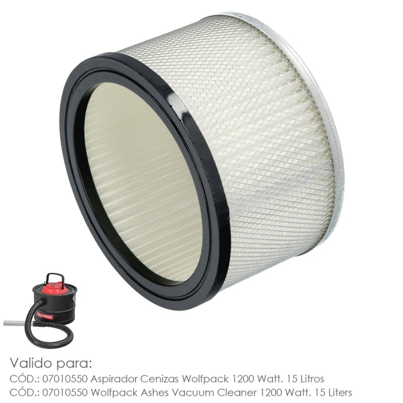 Filtro Para Aspirador De Cenizas Aspirador Cenizas Wolfpack 1200 Watt. 15 Litros (Codigo 07010550) WOLFPACK LINEA PROFESIONAL