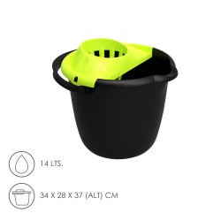 Cubo Fregona Con Escurridor Redondo 14 Litros ORYX