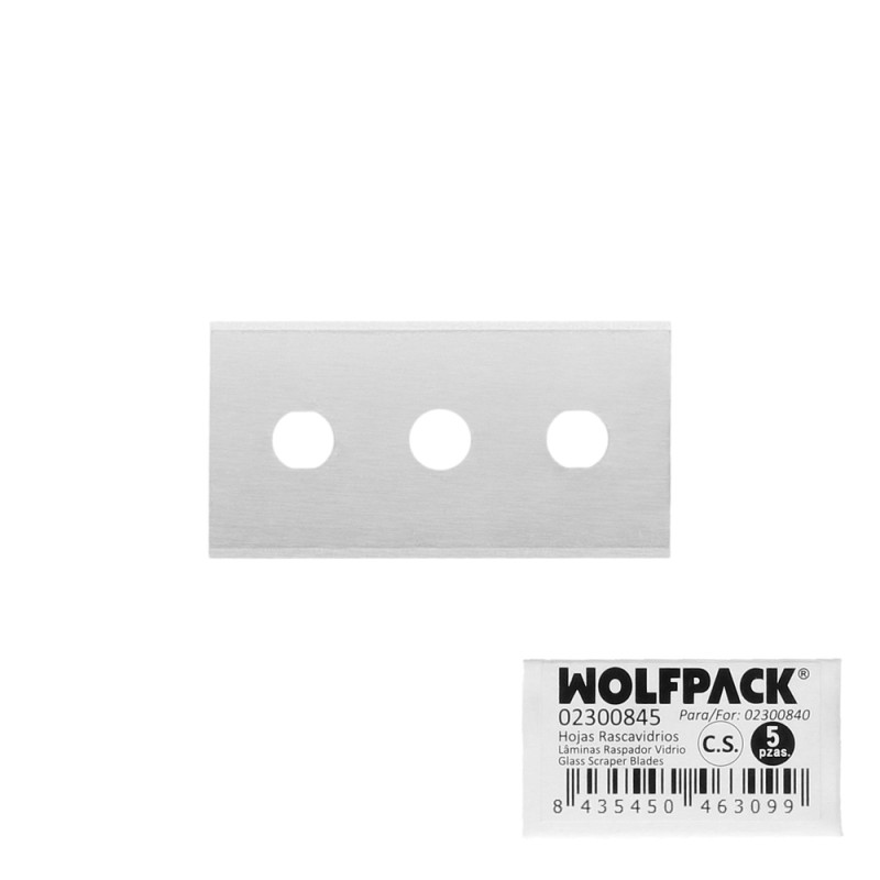 Hoja Rectangular Rascavidrios Domestico ( 5 piezas) WOLFPACK LINEA PROFESIONAL