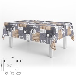 Mantel Hule Rectangular Cuisin Impermeable Antimanchas PVC 140 x 250 cm. Recortable Uso Interior y Exterior ORYX