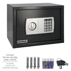 Caja Fuerte Sobreponer Electrica 35x25x25 cm. WOLFPACK LINEA PROFESIONAL