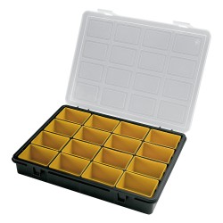 Organizador Plastico 16 Compartimentos Extraibles 242x188x37 mm. Caja Almacenaje, Malentin Organizador, Organizador Plastico AR