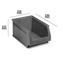 Gaveta Apilable Almacenamiento Gris Nº54 336x216x155 mm. (6/6) TAYG