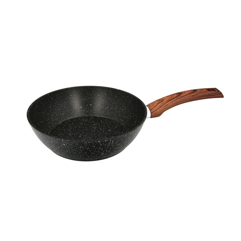 Sarten Aluminio Forjado Antiadherente Ø 24 x 7 cm. Mango Engomado / 5 capas / Acabado Piedra / Apta Para Todo Tipo de Cocinas O