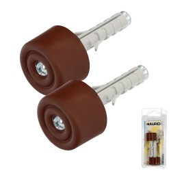 Tope Puerta Con Taco Nylon Marron (Blister 2 Piezas) MAURER