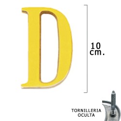 Letra Latón "D" 10 cm. con Tornilleria Oculta (Blister 1 Pieza) WOLFPACK LINEA PROFESIONAL