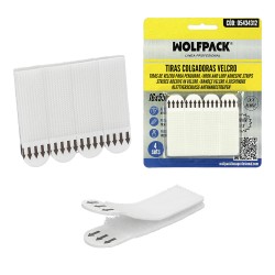 Tiras Colgadoras Adhesicas Con Velcro 16 x 55 mm. Blister 4 unidades WOLFPACK LINEA PROFESIONAL