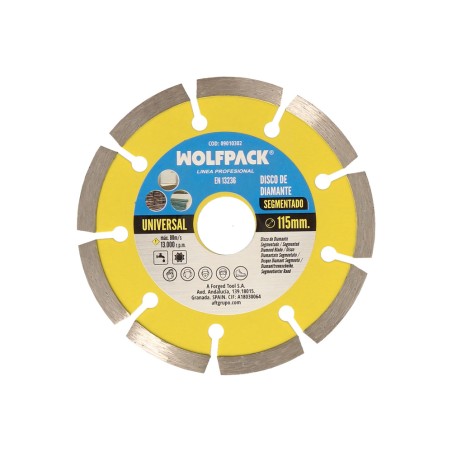 Disco Diamante 115 mm. General Obra Segmentado Sinterizado WOLFPACK LINEA PROFESIONAL